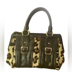 Antonio Melani  Cowhide leather purse Brown Cheetah Tote